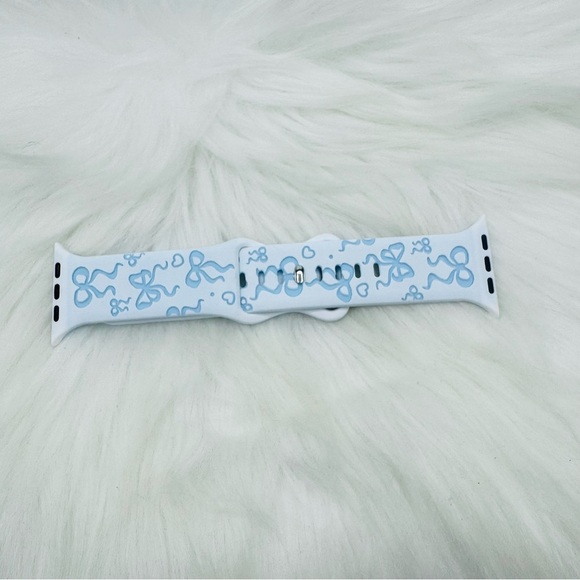 Blue Bow Design Apple Watch Bands in white pink 38mm 40mm 41mm - Picture 4 of 6